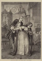 Il defunto signor Sothern nella scena della biblioteca in David Garrick