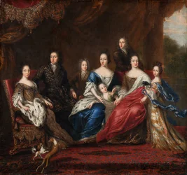 La famiglia di Carlo XI con i parenti del ducato Holstein-Gottorp