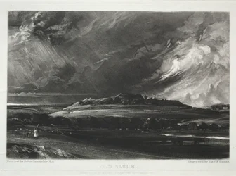 Vari soggetti di paesaggio, caratteristici del paesaggio inglese da quadri dipinti da John Constable, R.A.: Old Sarum