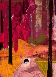 Cane nero, 2013, collage su carta