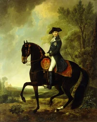 Ritratto di un Nobile, piccolo a figura intera a Cavallo