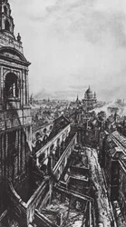 Londra: La città bombardata, da Reuters (litografia)