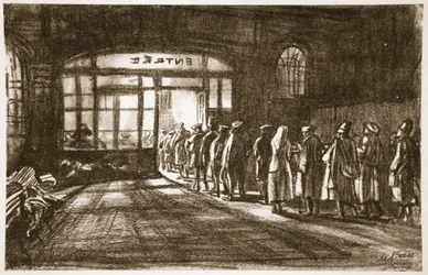 In una stazione base, illustrazione da 
