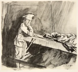 Imbarco dei feriti, illustrazione da 