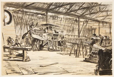 Montaggio di aeroplani, illustrazione da 
