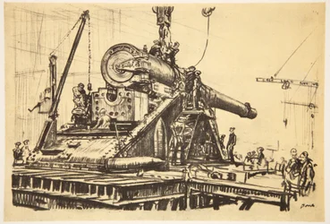 Montare un grande cannone, illustrazione da 