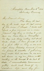 Lettera di D. P. Grier, Memphis, Tenn., a Anna McKinney, 6 dicembre 1862