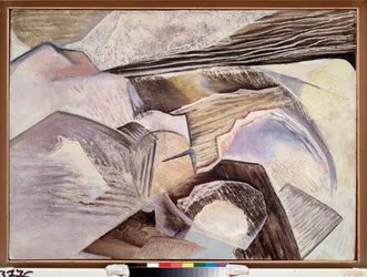 Composizione cubista. Dipinto di David Petrovich Sterenberg (1881-1948)