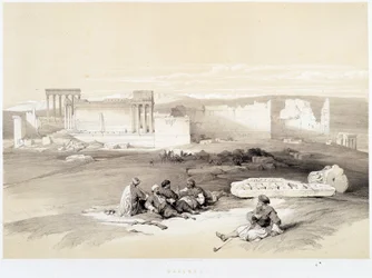 Baalbec (Baalbek) in Libano, disegno realizzato il 05/05/1839 in 