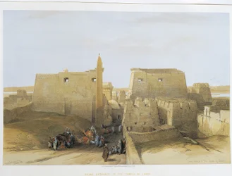 Egitto, Tempio di Luxor, incisione di David Roberts