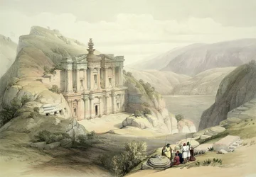 El Deir, Petra, 8 marzo 1839, tavola 90 dal Volume III di 