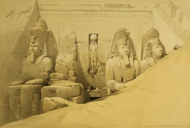 Elevazione frontale del Grande Tempio di Aboo Simbel, Nubia, tavola 44 dal volume II di 