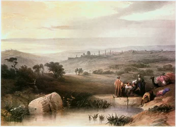 In Terra Santa: Gerusalemme da nord (incisione)