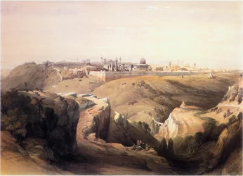 In Terra Santa: Gerusalemme, dalla strada per Betania (incisione)