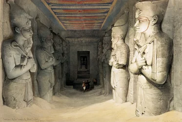 Interno del Tempio di Abu Simbel, Nubia, Egitto, c. 1845