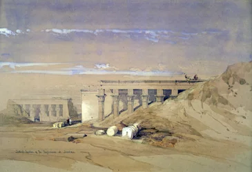 Elevazione laterale del Tifone di Dendera": litografia da acquerello di David Roberts (1796-1864), artista scozzese. Archeologia dell