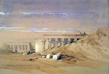 Vista laterale del tempio chiamato Tifoneo a Dendera, Egitto, XIX secolo