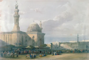 Moschea del sultano Hasan dalla grande piazza di Rumeyleh, Il Cairo, da Egypt and Nubia, vol. 3