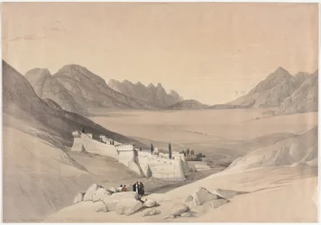 Convento di Santa Caterina, Monte Sinai, guardando verso la pianura dell