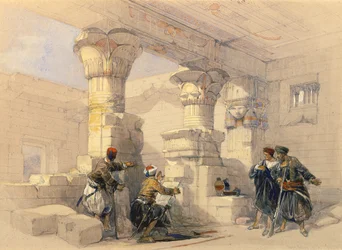 Vista dal portico di Dayr E Medeeneh, Tebe