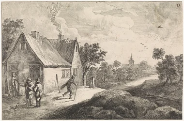 Villaggio di contadini con figure