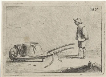 Uomo con una carriola