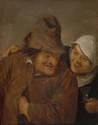 Due contadini con un bicchiere di vino, c. 1645