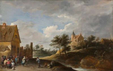 Paesaggio con contadini che ballano, c. 1645-1650