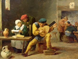 Contadini che fanno musica in una locanda, c.1635