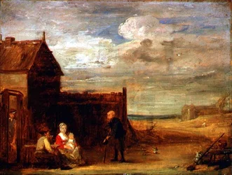 Figure vicino a una taverna di campagna