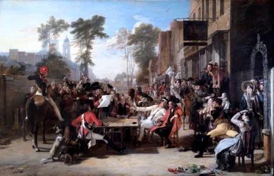 I pensionati di Chelsea leggono il dispaccio di Waterloo
