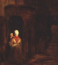 Donna con un Bambino in Ginocchio al Confessionale