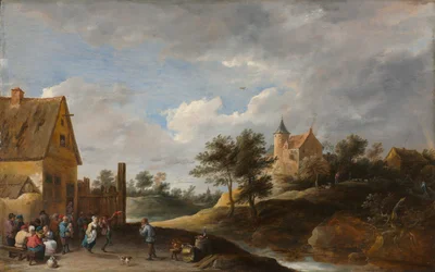 Paesaggio con contadini che ballano, c.1645-50