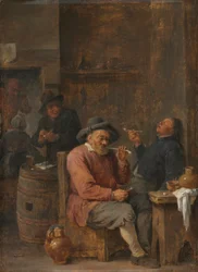 Contadini che fumano in una locanda, c. 1640