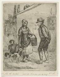 Contadino e contadina presso una fattoria