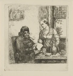 Interno con uomo e donna