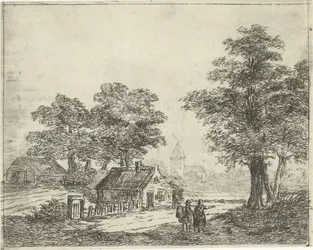 Paesaggio con passeggiatori