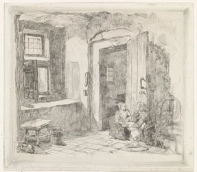Interno con porta aperta