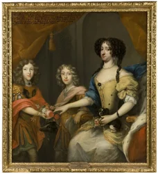 Anna Sofia, 1647-1717, principessa di Danimarca, elettrice di Sassonia, i suoi figli Johann Georg IV, 1668-1697, elettore di Sassonia, Friedrich August I / August II il Forte, 1670-1733, elettore di Sassonia, re di Polonia