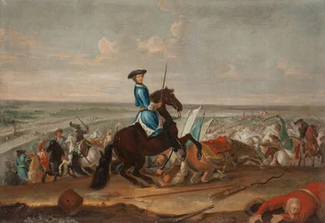 Il re Carlo XII (Carl di Svezia) (1682-1718) alla battaglia di Narva