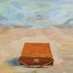 Boîte-hors-de-valise 15, 2023 (olio su lino)