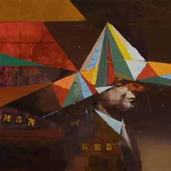 Marcel Broodthaers 24 (Maracatú), 2024 (olio su lino)