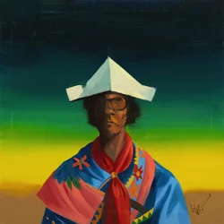 Robert Filliou 30 (Métis), 2023 (olio su lino)