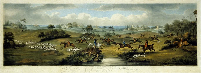 Caccia alla volpe, tavola 2, inciso da Thomas Sutherland, 1817