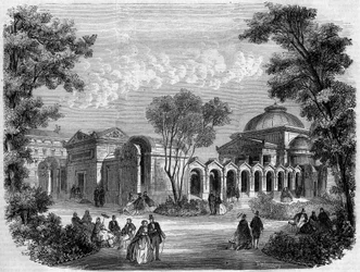 Cappella espiatoria in piazza Luigi XVI a Parigi, incisione da un disegno di Delannoy, in 