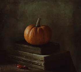 Natura morta rustica con zucca