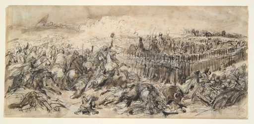 Scena di battaglia (Studio per La 2ª Cavalleria Leggera che resiste all