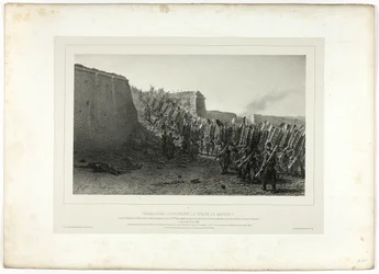 Lavoratori che Incoronano la Breccia del Bastione 7, da Souvenirs d’Italie: Spedizione di Roma