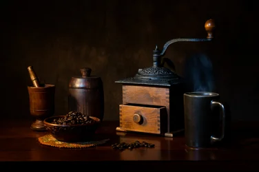 Natura morta rustica con caffè