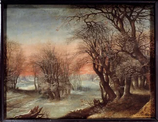 Paesaggio invernale. Dipinto di Deny Van Alsloot (1570-1628)
